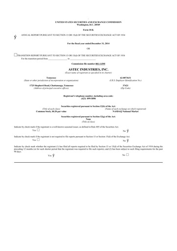 Thumbnail Astec Industries
 10-K Annual Report 2014