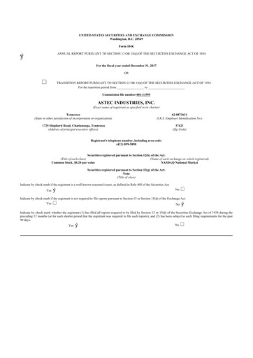 Thumbnail Astec Industries
 10-K Annual Report 2017
