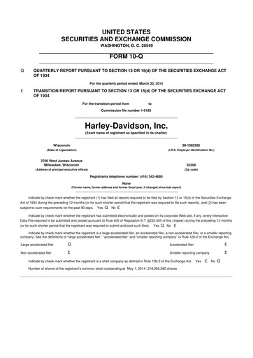 Miniature Harley-Davidson
 10-Q Rapport trimestriel 2014 