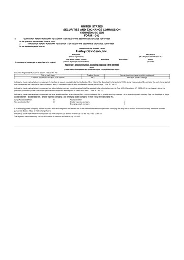 Miniature Harley-Davidson
 10-Q Rapport trimestriel 2022 