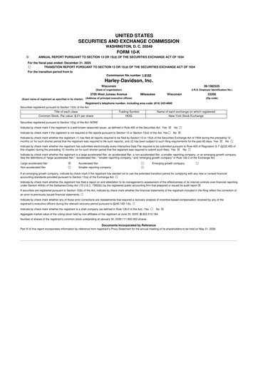 Miniature Harley-Davidson
 10-K Rapport annuel 2025