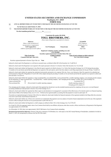 Thumbnail Toll Brothers
 10-K Annual Report 2024