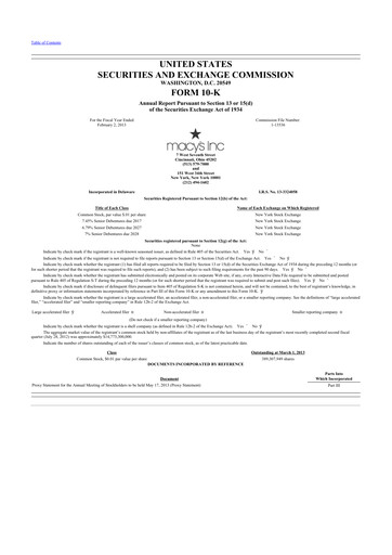 Thumbnail Macy's
 10-K Annual Report 2012