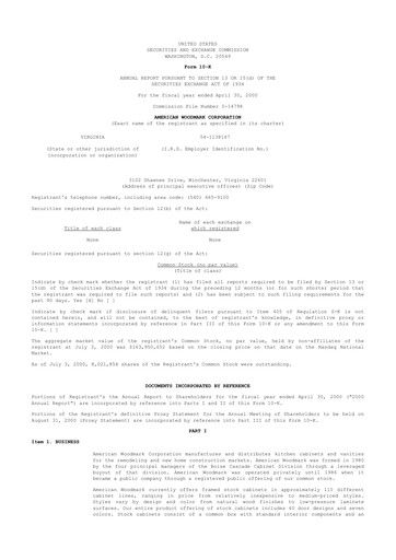 Thumbnail American Woodmark
 10-K Annual Report 