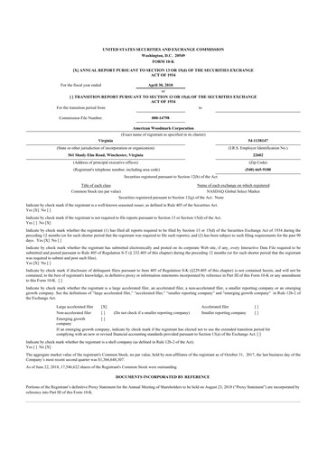 Thumbnail American Woodmark
 10-K Annual Report 2018