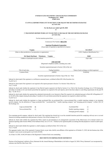 Thumbnail American Woodmark
 10-K Annual Report 2020