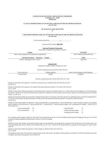 Thumbnail American Woodmark
 10-K Annual Report 2021