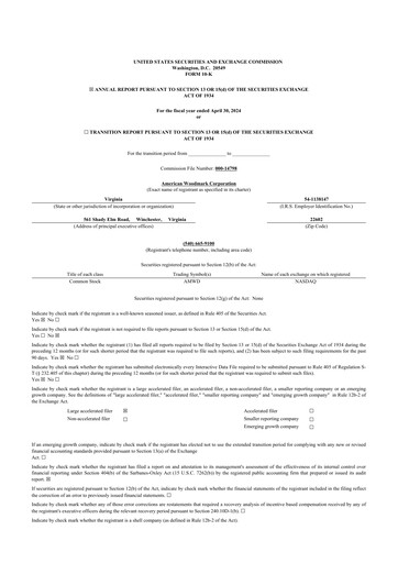 Thumbnail American Woodmark
 10-K Annual Report 2024