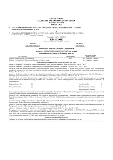 Thumbnail KB Home
 10-K Annual Report 2023