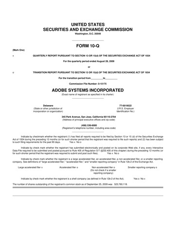 Vorschaubild Adobe 10-Q Quartalsbericht  