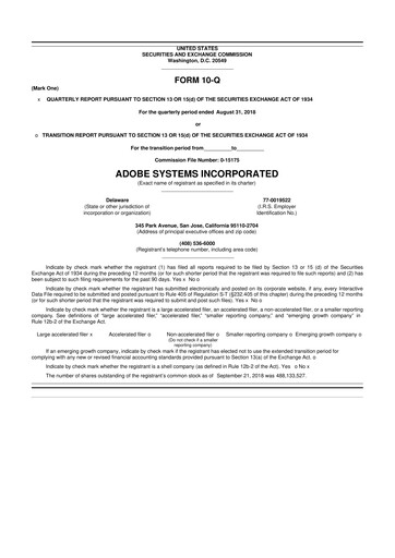 Vorschaubild Adobe 10-Q Quartalsbericht 2018 