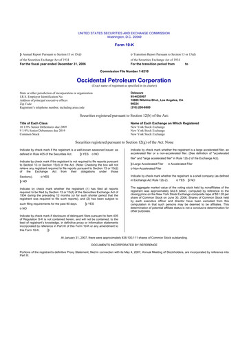 Thumbnail Occidental Petroleum 10-K Annual Report 