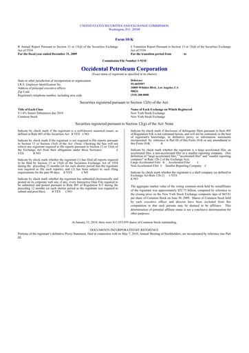 Thumbnail Occidental Petroleum 10-K Annual Report 