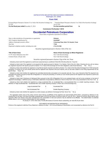 Thumbnail Occidental Petroleum 10-K Annual Report 2014