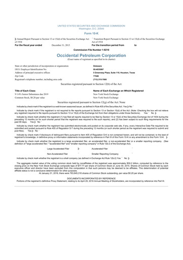 Thumbnail Occidental Petroleum 10-K Annual Report 2015