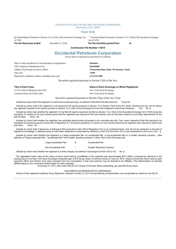 Thumbnail Occidental Petroleum 10-K Annual Report 2016