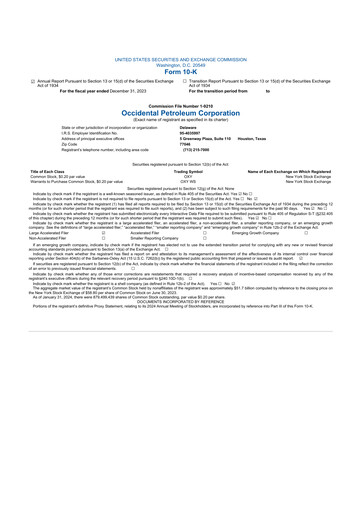 Thumbnail Occidental Petroleum 10-K Annual Report 2023