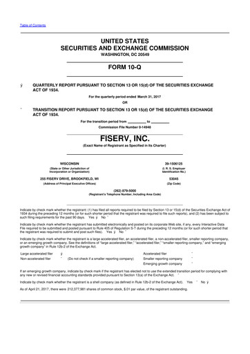 Thumbnail Fiserv 10-Q Quarterly Report FY2017 