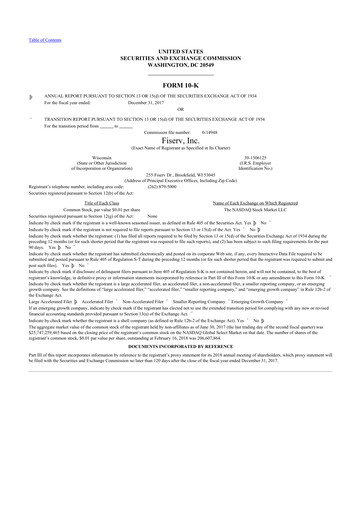 Thumbnail Fiserv 10-K Annual Report 2017