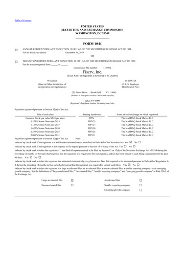 Thumbnail Fiserv 10-K Annual Report 2019