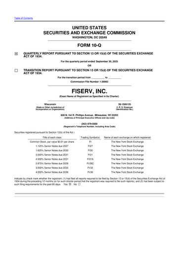 Thumbnail Fiserv 10-Q Quarterly Report FY2025 
