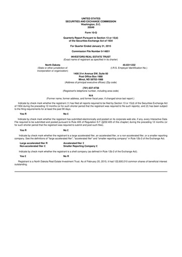 Thumbnail Centerspace 10-Q Quarterly Report FY2015 
