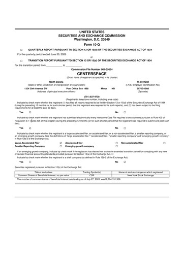 Thumbnail Centerspace 10-Q Quarterly Report FY2026 