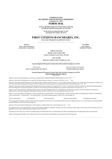 Thumbnail First Citizens BancShares
 10-K Annual Report 2017