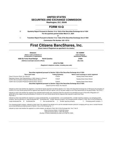 Thumbnail First Citizens BancShares
 10-Q Quarterly Report FY2024 