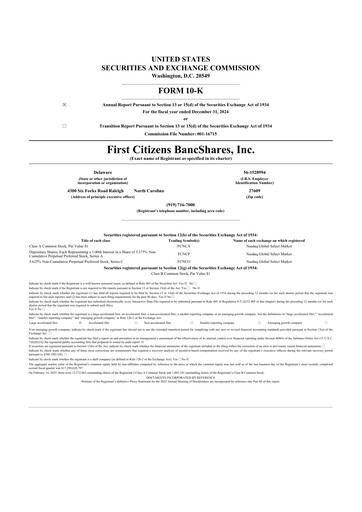 Thumbnail First Citizens BancShares
 10-K Annual Report 2024