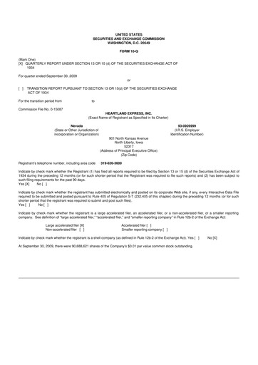Vorschaubild Heartland Express 10-Q Quartalsbericht  