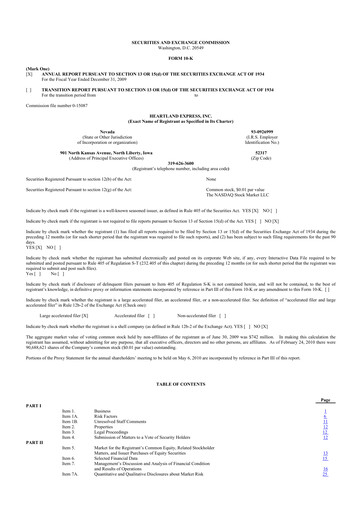 Thumbnail Heartland Express 10-K Annual Report 