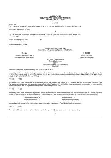 Vorschaubild Heartland Express 10-Q Quartalsbericht 2013 