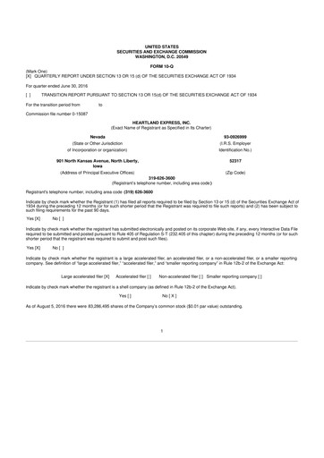 Vorschaubild Heartland Express 10-Q Quartalsbericht 2016 