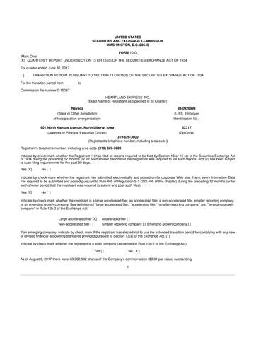 Vorschaubild Heartland Express 10-Q Quartalsbericht 2017 