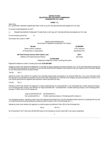 Vorschaubild Heartland Express 10-Q Quartalsbericht 2017 