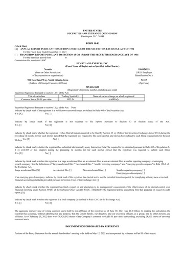 Thumbnail Heartland Express 10-K Annual Report 2021