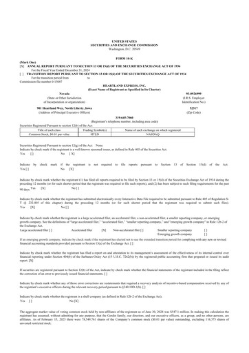 Thumbnail Heartland Express 10-K Annual Report 2024
