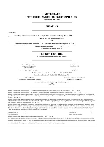 Thumbnail Lands' End
 10-K Annual Report 2016