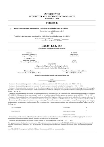 Thumbnail Lands' End
 10-K Annual Report 2018