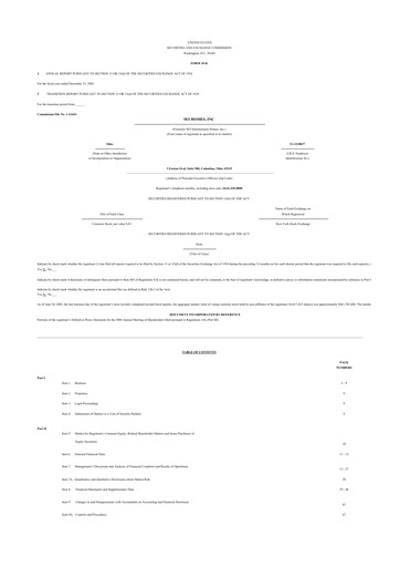 Thumbnail M/I Homes
 10-K Annual Report 