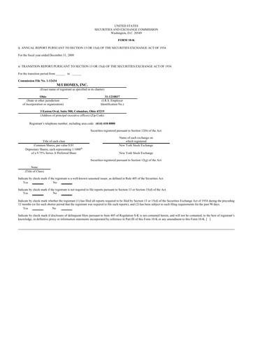 Thumbnail M/I Homes
 10-K Annual Report 