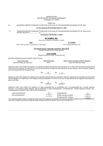 Thumbnail M/I Homes
 10-Q Quarterly Report FY2022 
