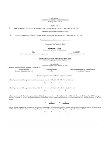 Thumbnail M/I Homes
 10-K Annual Report 2022