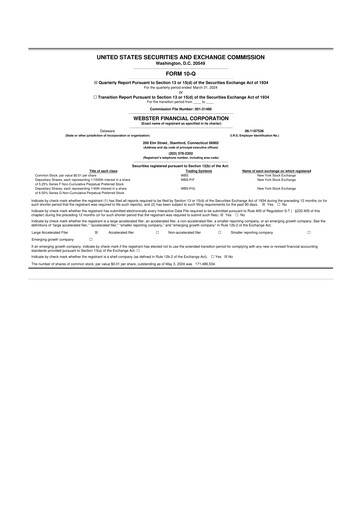 Thumbnail Webster Financial 10-Q Quarterly Report FY2024 