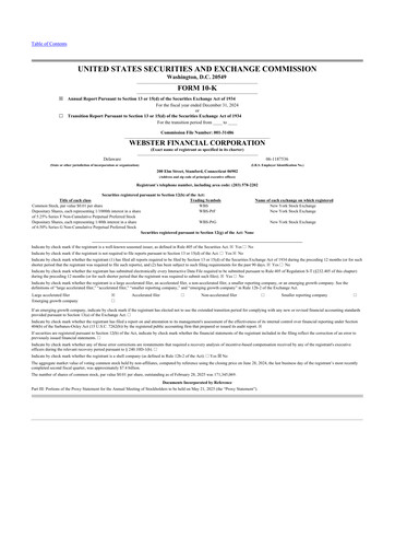 Thumbnail Webster Financial 10-K Annual Report 2024