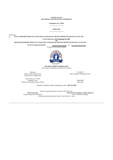 Thumbnail Pilgrim's Pride
 10-K Annual Report 