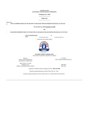 Thumbnail Pilgrim's Pride
 10-K Annual Report 