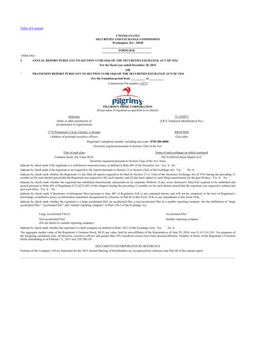 Thumbnail Pilgrim's Pride
 10-K Annual Report 2014