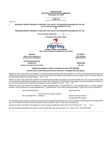 Thumbnail Pilgrim's Pride
 10-Q Quarterly Report FY2017 